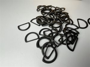 D-ring - sort gunmetal, 30 mm